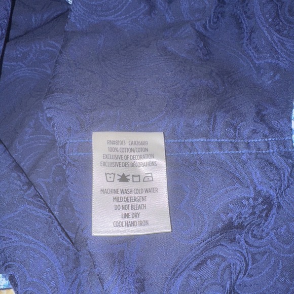 ROBERT GRAHAM Shirt Men's‎ size XL Flip Contrast Blue embroidered Floral Paisley - Picture 12 of 13